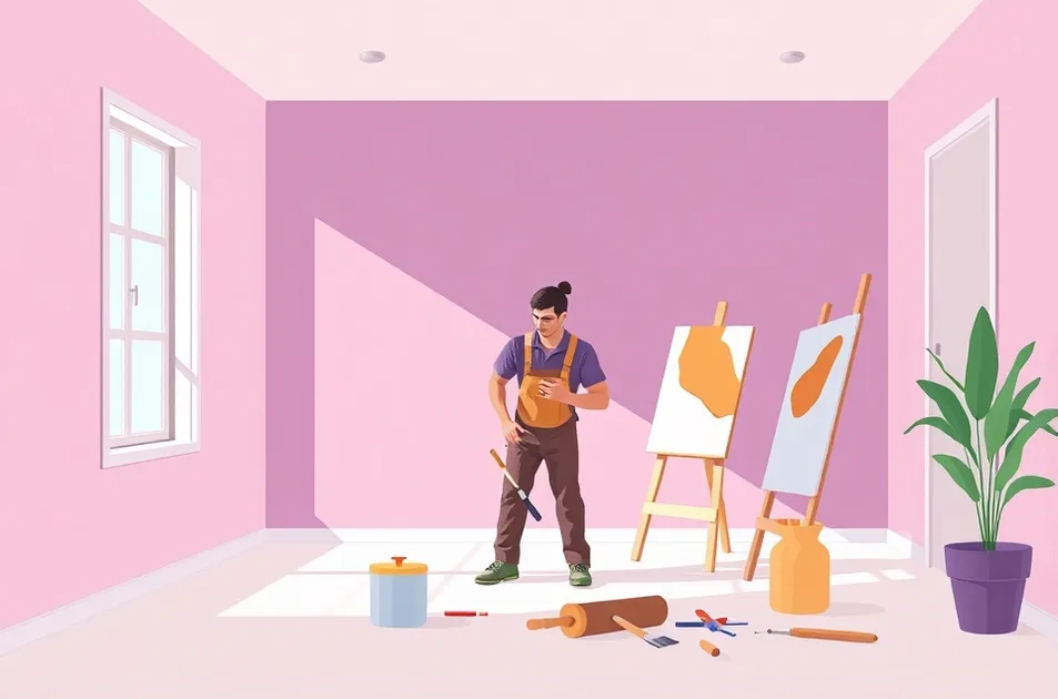 Intérieur rénové après travaux de peinture au Bourget